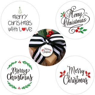 100pcs 3.8cm merry christmas sticker for gift box decoration labels
