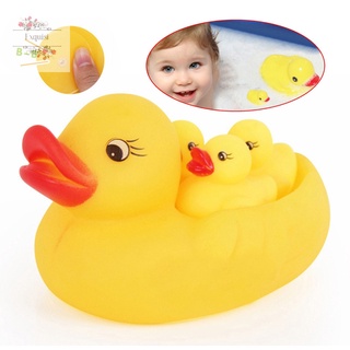 【Ready Stock】☏✱►4Pcs Rubber Yellow Duck Family Bath Set Floating Bath Tub Toy