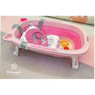 Baby Bath Tub Babyapple pink Foldable bath tub with cushion expandable bathtub with out cushion (2)
