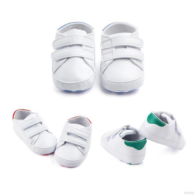 BOBORA Newborn PU Leather Pure White Baby Shoes Casual Boy Girl First Walkers (1)