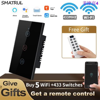 ☑℡✥SMATRUL WiFi Switch No neutral required smart Wall Light Switch APP/Touch Control Timer Home Auto