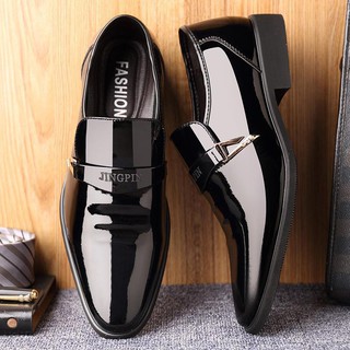 British pointed toe shoes men--Spring new pointed leather shoes, young men, Korean version of the British trendy men s shoes, men s formal business shoes, casual shoes