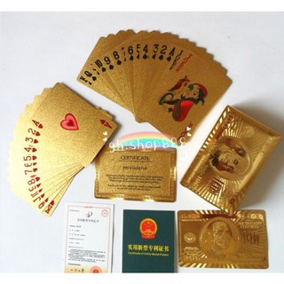 ☈◕Waterproof 24K Gold Foil Plated Playing Cards Table Game Poker Cards
