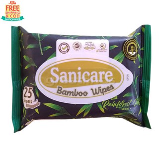 COD Sanicare Bamboo Natural Wipes 25's