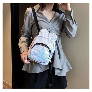 children's sequined Mickey ear backpack fashion trend dual-use parent-child small backpack casual female bag (2)