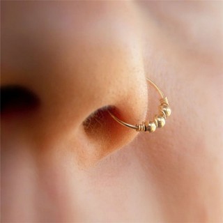1 Pc Round Beads Nose Ring Stud Nose Hoop Piercing Jewelry 6mm/8mm/10mm (3)