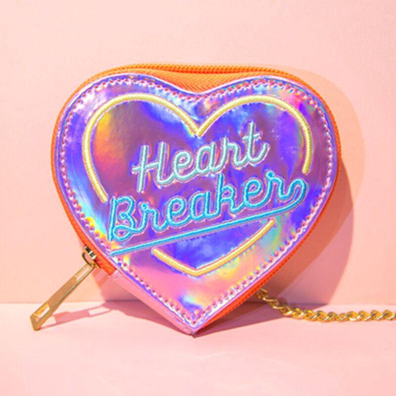 Bentoy Korean Chic Hologram Women's Heart Laser Wallet PU Sm