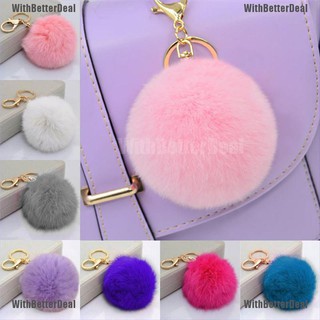 Rabbit Fur Ball PomPom Cell Phone Car Keychain Pendant Handbag Cute Key Ring [BETTERPH]