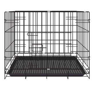Pet Cat Cage Dog Cage Pro Foldable Wire Pet Cage black Color with plastic tray