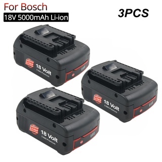 3PCS valued 5000mAh Li-ion 18V Replacement Rechargeable Battery for Bosch Cordless Power Tools GSR 1