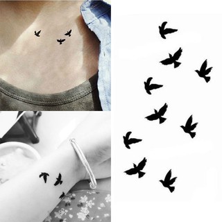 ✨aimy✨2 Sheets Waterproof Temporary Flying Birds Fake Tattoo Body Art Stickers (1)