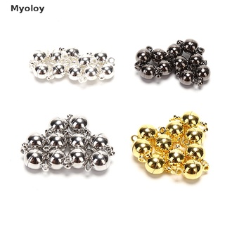 Myoloy 10pcs Magnetic Lobster Clasps Buckle Hook Round Ball DIY Jewelry Making Findings PH