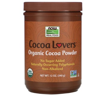 Now Foods, Real Food, Cocoa Lovers, Organic Cocoa Powder, 12 oz (340 g)