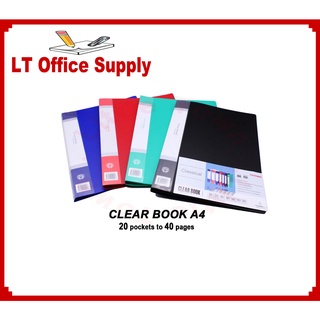 20 Pockets to 40 Pages Clear Book Display Book Non-Refillable Presentation Display Book A4 size