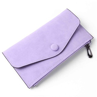 Female Zipper Hasp Wallet Purse Matte PU Leather Card Envelope Long Wallet nice!