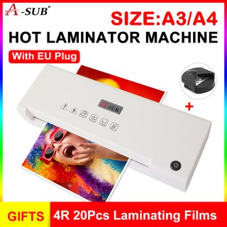 (Free 20pcs laminator film gift)A3/A4 Hot Laminating Machine Laminator With Free Corner Round
