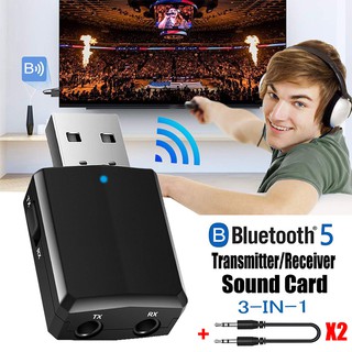 3 In 1 Usb Bluetooth 5.0 Audio Transmitter Receiver TV Audio Transmitter For Tv Pc Headset Car Hifi Audio