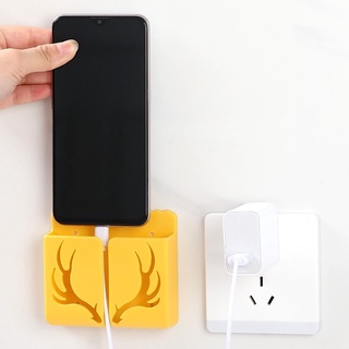 Antlers Wall Mount Stand Mobile Phone Charging Holder Remote Control Storage Box