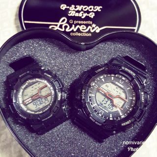 Couple Digital G Shock with Heart Shaped Can