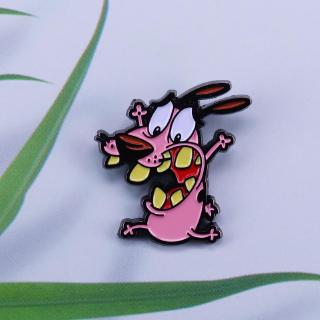 Courage the cowardly dog enamel pin cute hat backpack decor (3)