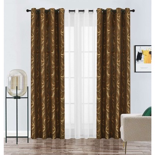 3 IN 1 SET WINDOW BROCADE CURTAIN "EURO" CURTAIN SET WITH RING 7FT