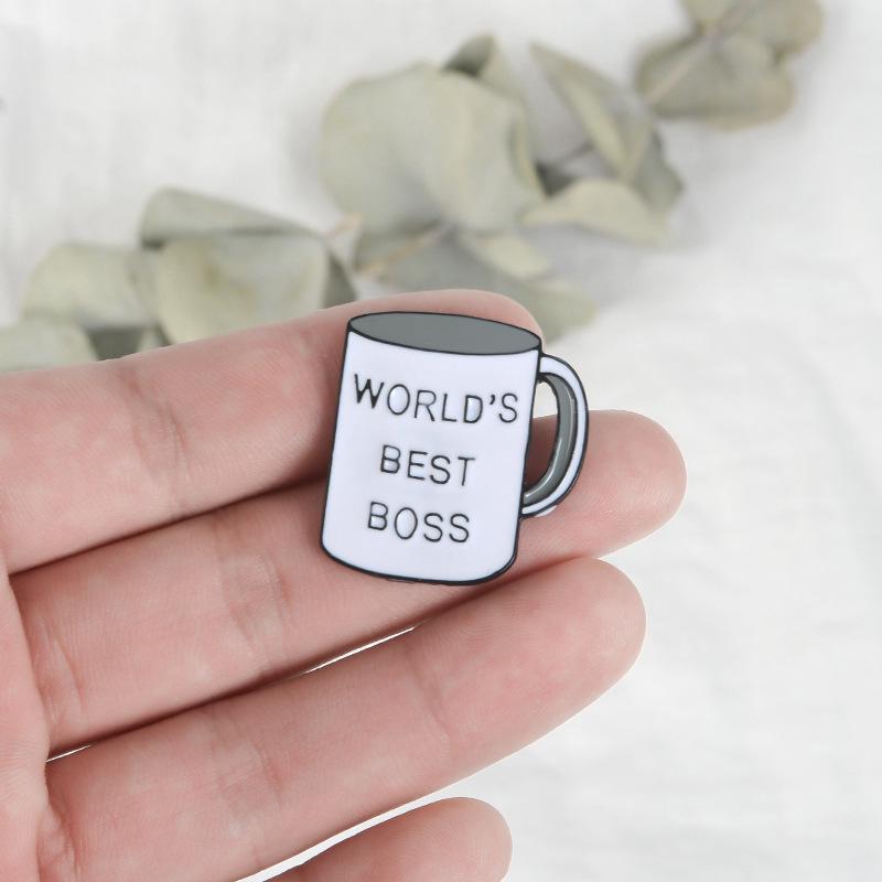 Alloy ornament Brooch foreign trade explosion creative cup shape BEST BOSS Brooch