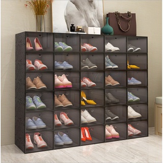 ✶COD 12PCS Shoe Box Printed Plastic Storage Organizer Shoe Rack Korea Stockable Colorful Shoe Box✤