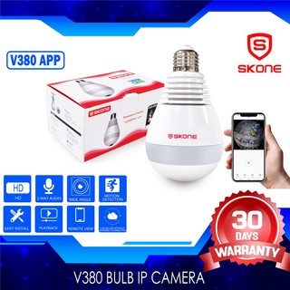 ✁❦✺V380 IP CAM Wireless WIFI Network Security Two-Way Audio Home Monitor CCTV 360° Panoramic Light B