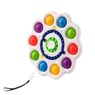 3 in 1 Push Bubble Sensory Toy for Adults and Kids Stress Relief and Anti-Anxiety Silicone Fingertip Spinning Top Toy