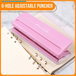 Adjustable 6-Hole Desktop Punch Puncher for A4 A5 A6 B7 Dairy Planner Six Ring Binder KW-TRIO