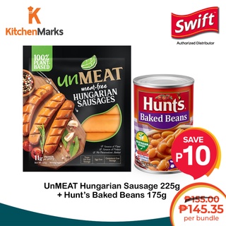 Unmeat Hungarian Sausage 225G + Hunt’S Baked Beans 175G