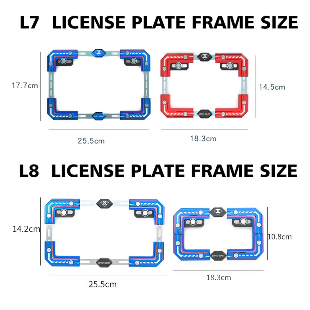 SPIRIT BEAST Motorcycle Accessories Scooter License Plate Frame Telescopic License Plate Holder Port (7)