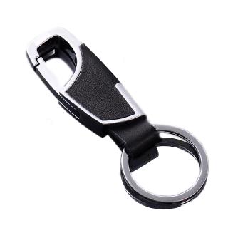 Leather Metal Key -black Ring Chain Car Keyfob Keychain For Gift Keyring Me H4T2