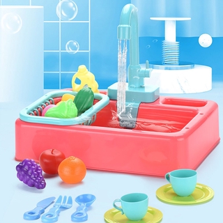 Kitchen Sink Pretend Play Kiddie Toys Simulated Kitchen Educational Play House Games Prop Sink Wash