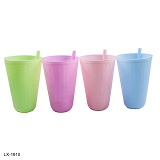 Dringking Cup w/ Straw for Juices, Iced Coffee, Iced Tea, Lemonade, Smoothies, Soda