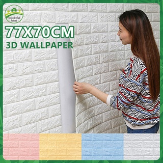 BIG SALE 77x70cm 3D Wallpaper Bricks Sticker Adhesive Wall Decor Waterproof Wallpapers Foam Home D