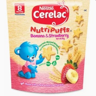 Cerelac Nutripuffs Banana & Strawberry 2X 50G