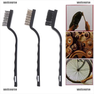 【VSC】3x Stainless Steel Remove Rust Brushes Brass Wire Set Cleaning Tools Metal Clean