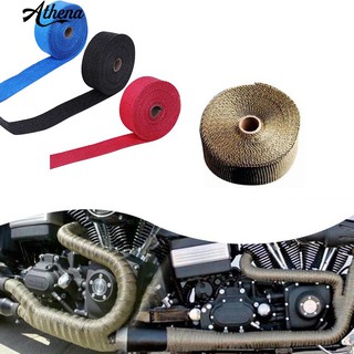 √COD Car Motorcycle Exhaust Pipe Wrap Insulation Heat-Proof Strip with 4 Steel Ties
