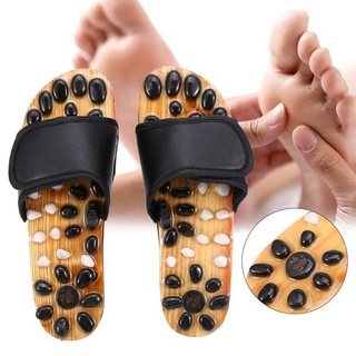 Reflexology Naturopathy Foot Massage Slippers Acupuncture Health Care Massage Shoes (Black 39)