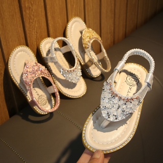 (norwayforest.ph)Toddler Kids Baby Girls Crystal Toepost Elastic Band Princess Shoes Sandals