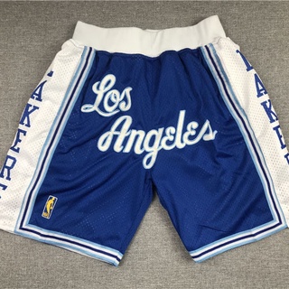 Just Don&NBA Los Angeles Lakers Embroidery Shorts Blue Retro Print Shorts Basketball Casual Fitness Fashion Sports Shorts The Same LeBron James