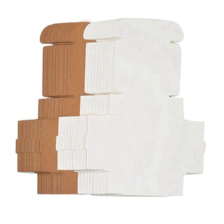 200 Pcs Small Kraft Paper Box Cardboard Handmade Soap Box Craft Paper Gift Box Packaging Jewelry Box-Brown & White (2)