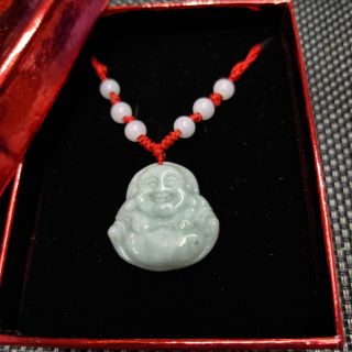 Jade Buddha Red Rope Necklace