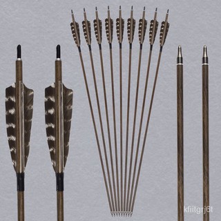 Pure Carbon Arrow Real Feather6.2Agarwood Grain Carbon Shaft Zhenyu Carbon Arrow Beauty Hunting Recu