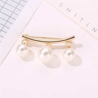 New Creative Curved Pearl Brooch Fashion Accessories Brooch (1)