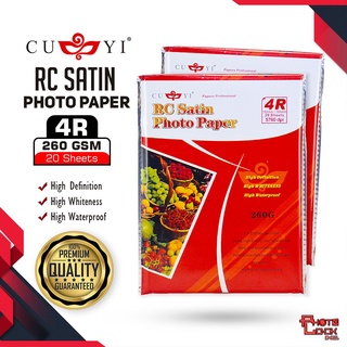 4R Size CUYI Resin Coated "RC" Satin Photo Paper / Inkjet Photo Paper 260gsm (20 sheets / pack)