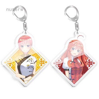 Anime The Quintessential Quintuplets Keychain Nakano Ichika Nino Miku Yotsuba Itsuki Sisters Heart Shape Acrylic Key Chain