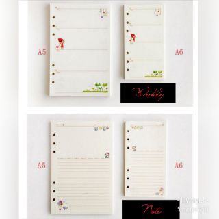 A5 A6 A7 cute 100gsm filler 6 hole ring planner notebook insert refill (5)