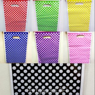 10pcs Polka Dots Plastic Lootbag (17cm x 25cm)